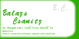 balazs csanitz business card